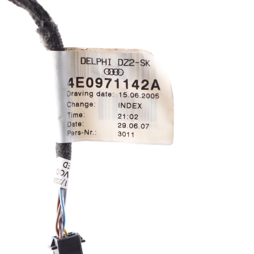 Cableado Elevalunas Puerta Trasera Izquierda Derecha para Audi A8 S8 D3 con número de pieza 4E0971142A Audi A8 S8 D3 Cableado Elevalunas Puerta Trasera Izquierda Derecha - SKU 4E0971142A - Número de pieza 4E0971142A