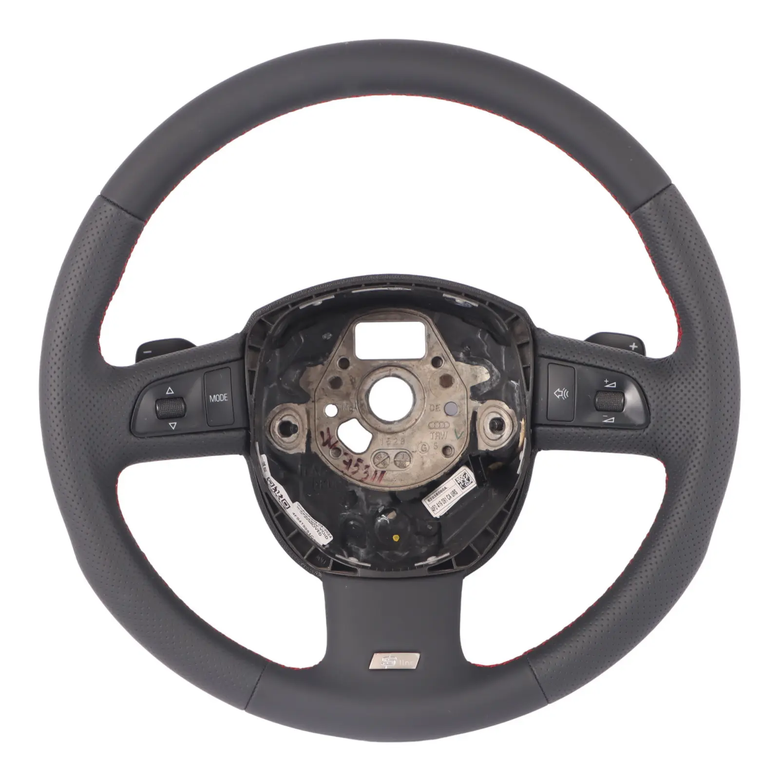Volante Audi A6 C6 Q7 4L S Line NUOVO Paddle in Pelle Nera 4F0419091CA