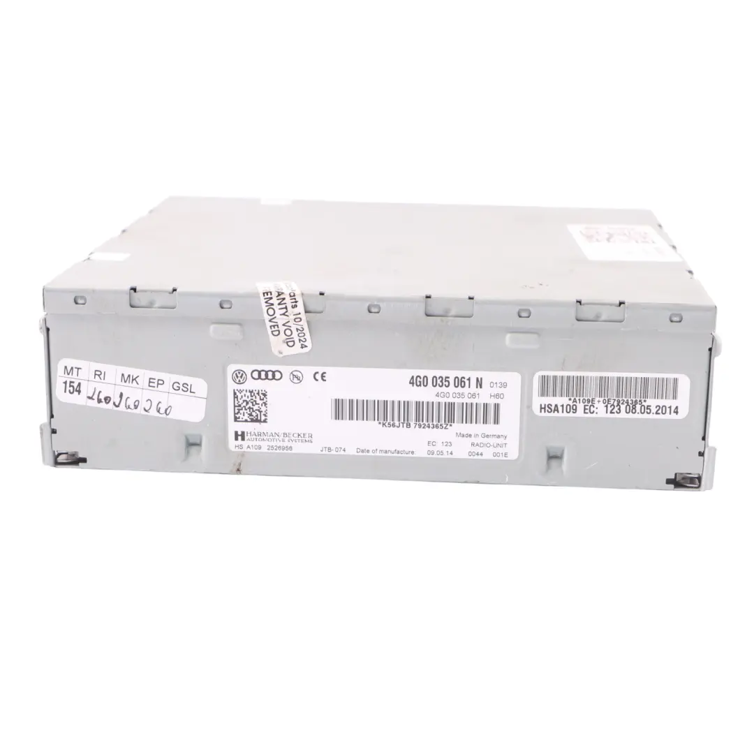 Audi A5 8T Stereo DAB CD Reproductor Radio Receptor Unidad principal - SKU 4G0035061N - Número de pieza 4G0035061N