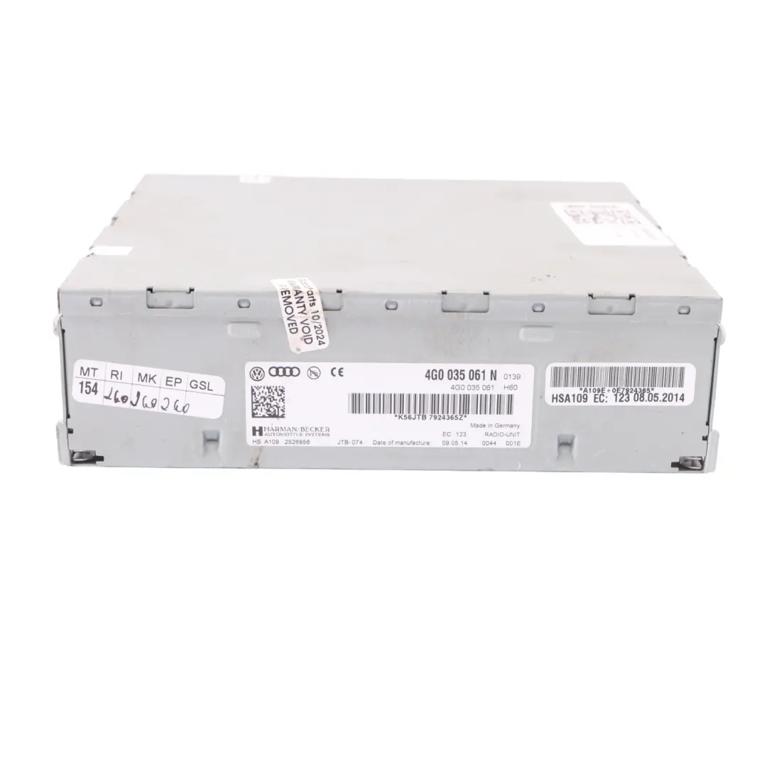 Audi A5 8T Stereo DAB CD Lecteur Radio Récepteur Unité principale - SKU 4G0035061N - Numéro de pièce 4G0035061N