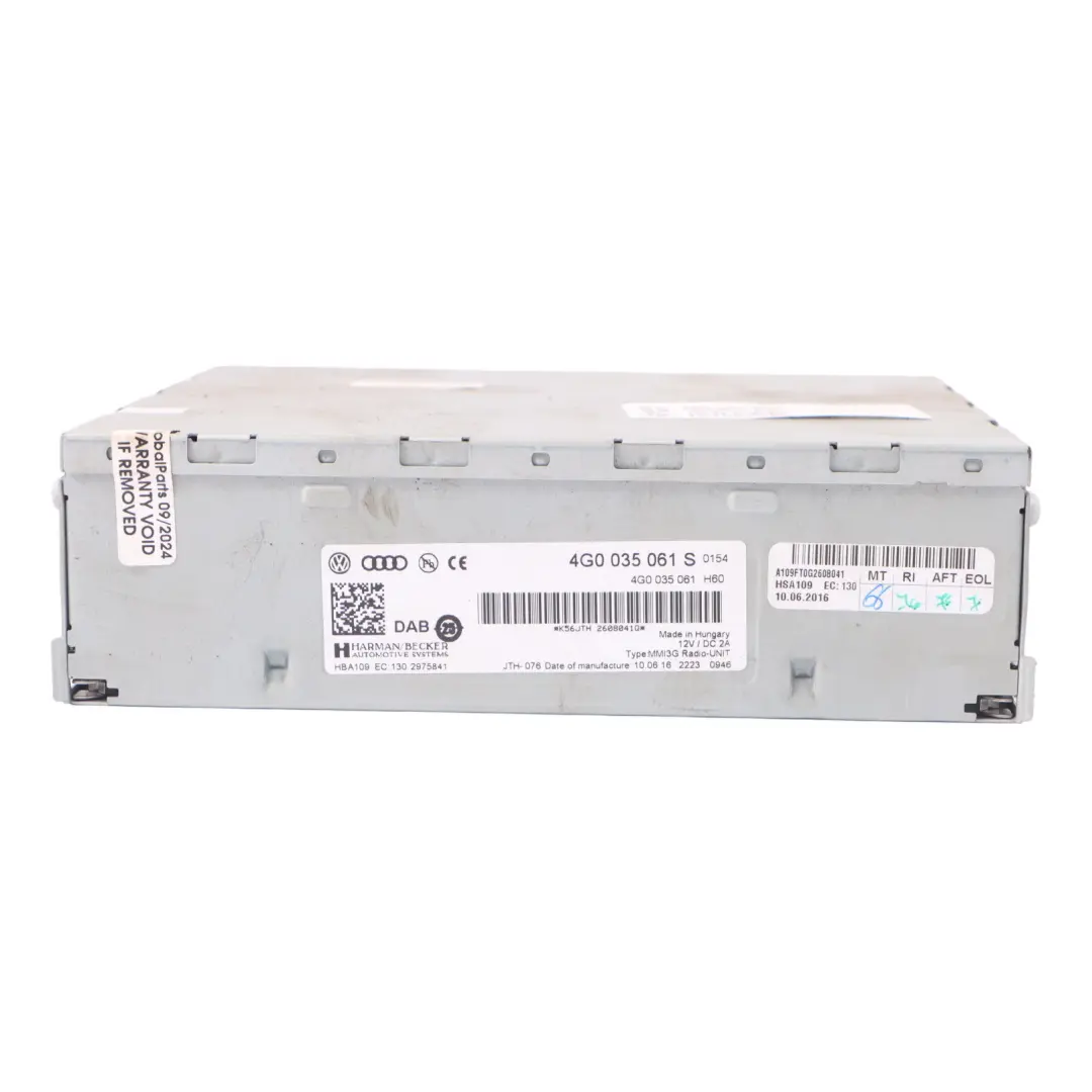 Audi A5 8T MMI Sterownik Komputer Radia Nawigacji - SKU 4G0035061S - Numer Części 4G0035061S