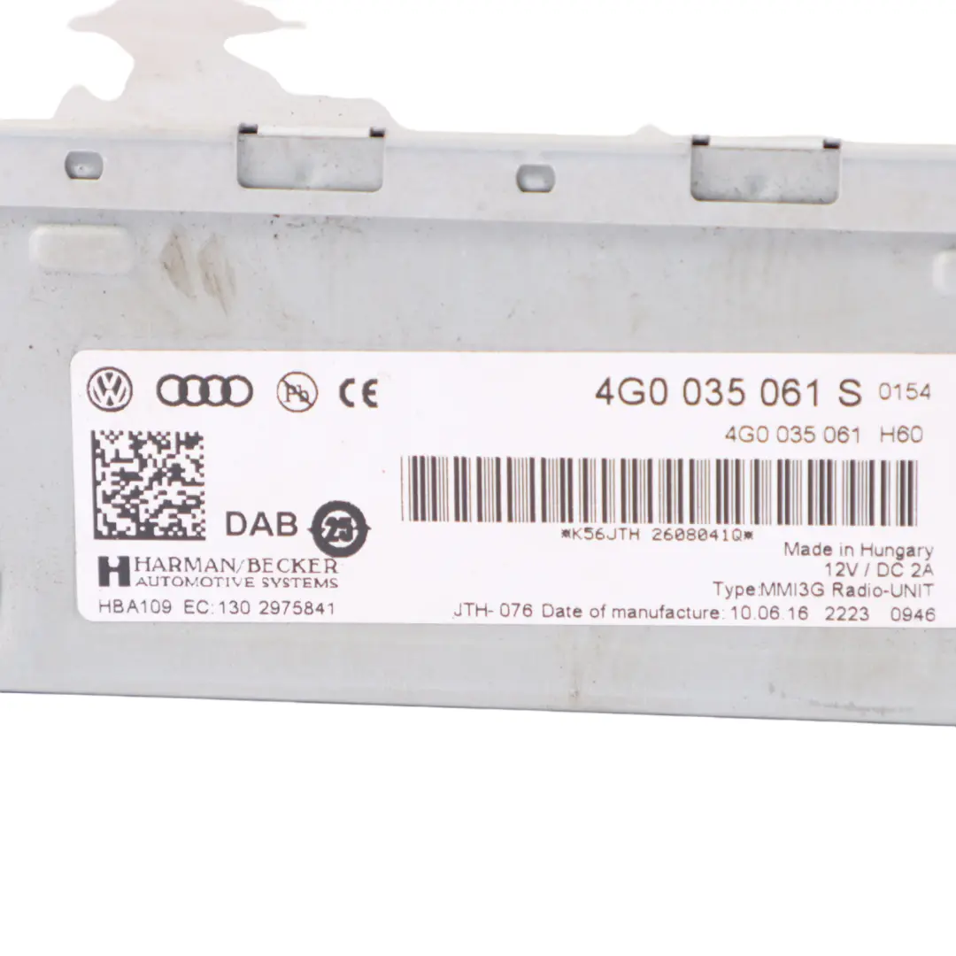 Audi A5 8T MMI Multimedia Navigation Radio Unità principale - SKU 4G0035061S - Numero di parte 4G0035061S