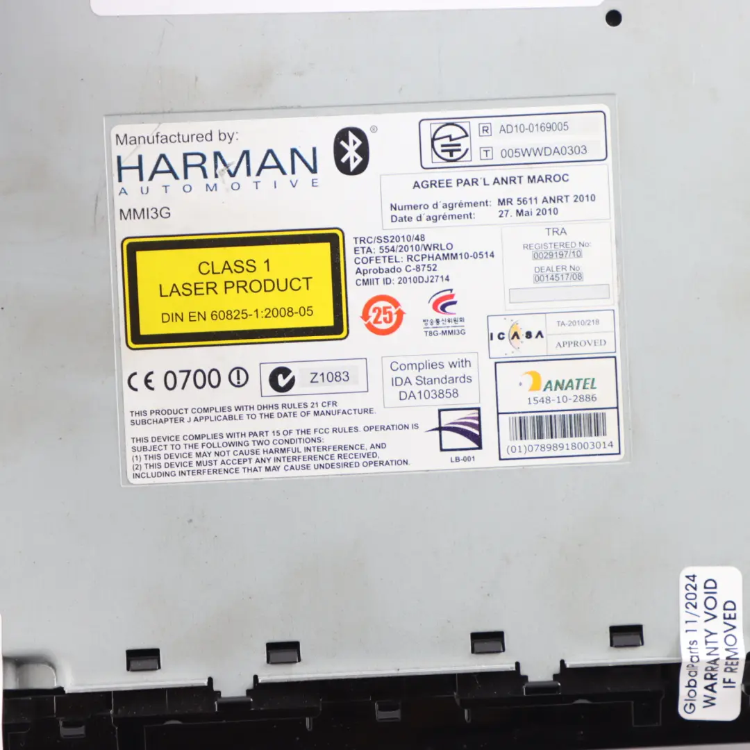 Head Unit High Multimedia Player CD SD Card Sat Nav Audi RS6 C7 - SKU 4G0035666J - Part number 4G0035666J