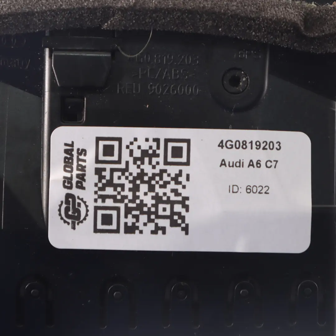 Audi A6 C7 Centre Console Cover Air Vent Trim Rear Panel - SKU 4G0819203 - Part number 4G0819203