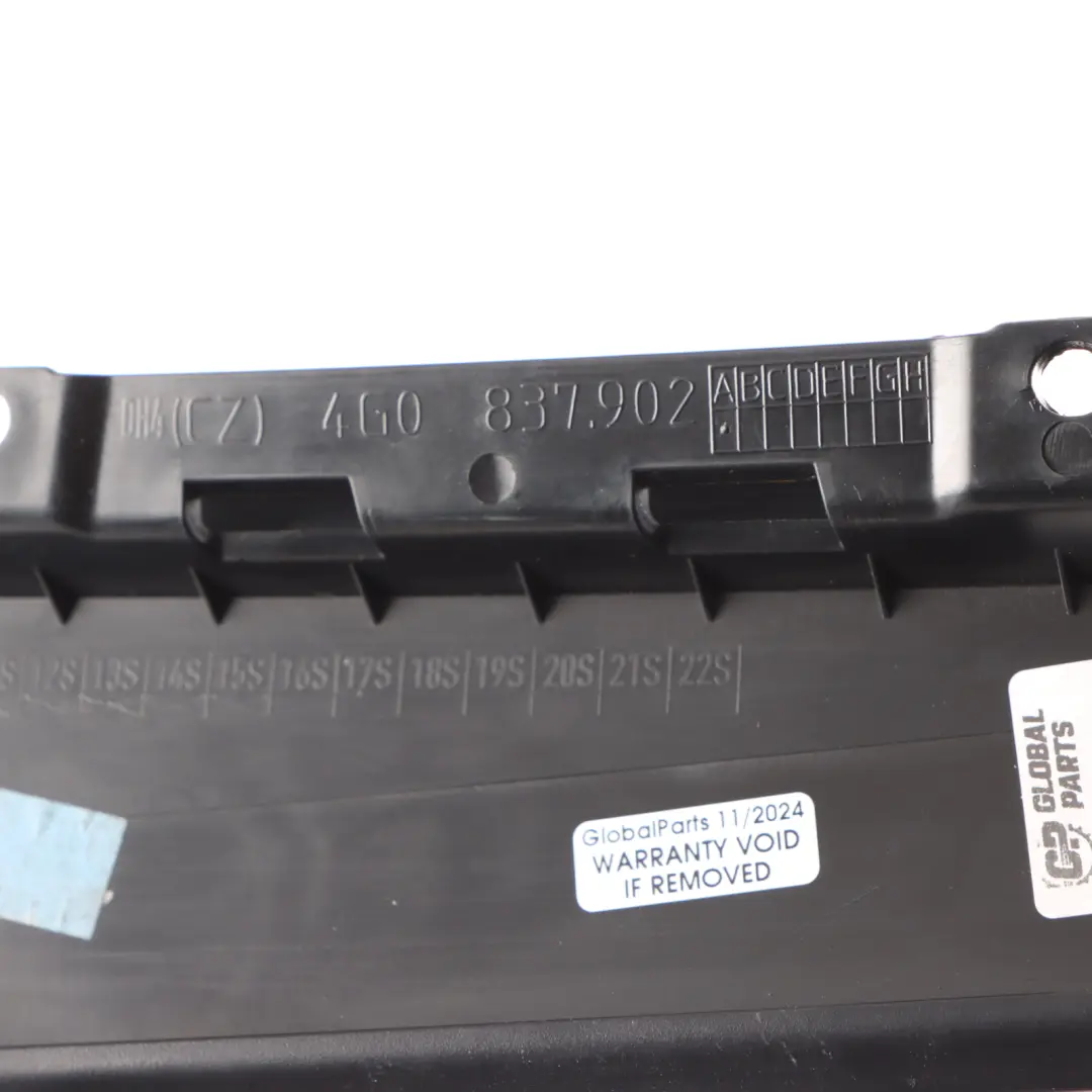 Puerta Delantera Pilar Recorte Tapa Exterior Derecha Panel para Audi A6 C7 con número de pieza 4G0837902 Audi A6 C7 Puerta Delantera Pilar Recorte Tapa Exterior Derecha Panel - SKU 4G0837902 - Número de pieza 4G0837902