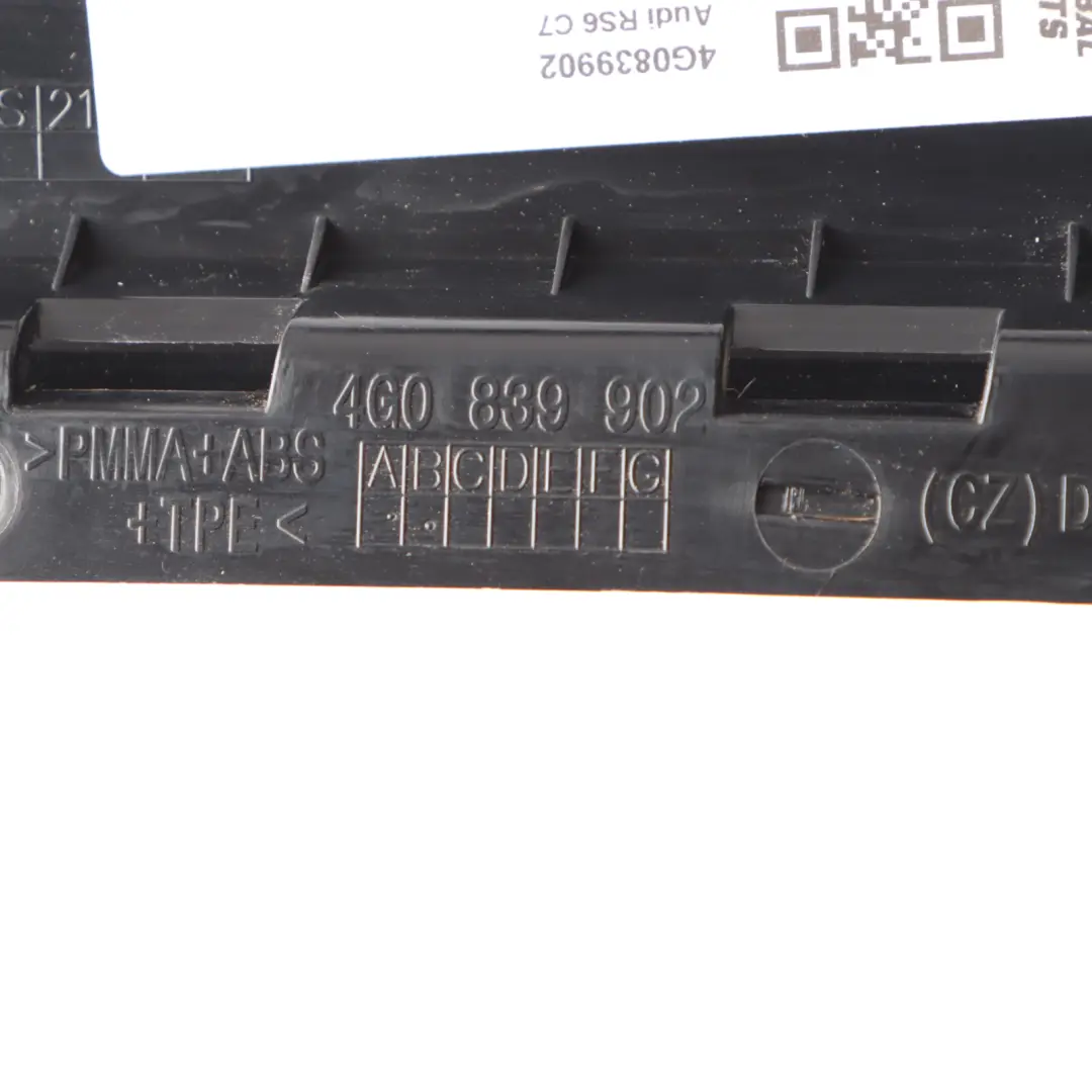 Hintertür B Säule Trim Strip Abdeckung Außen Rechts Panel für Audi A6 C7 mit Teilenummer 4G0839902 Audi A6 C7 Hintertür B Säule Trim Strip Abdeckung Außen Rechts Panel - SKU 4G0839902 - Teilenummer 4G0839902