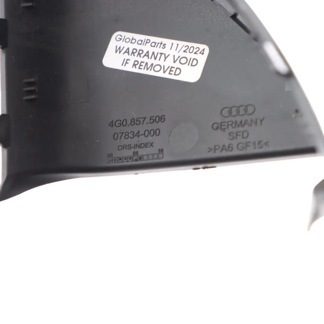 Cubierta embellecedora triangular interior lado derecho para Audi RS6 C7 con número de pieza 4G0857506 Audi RS6 C7 Cubierta embellecedora triangular interior lado derecho - SKU 4G0857506 - Número de pieza 4G0857506