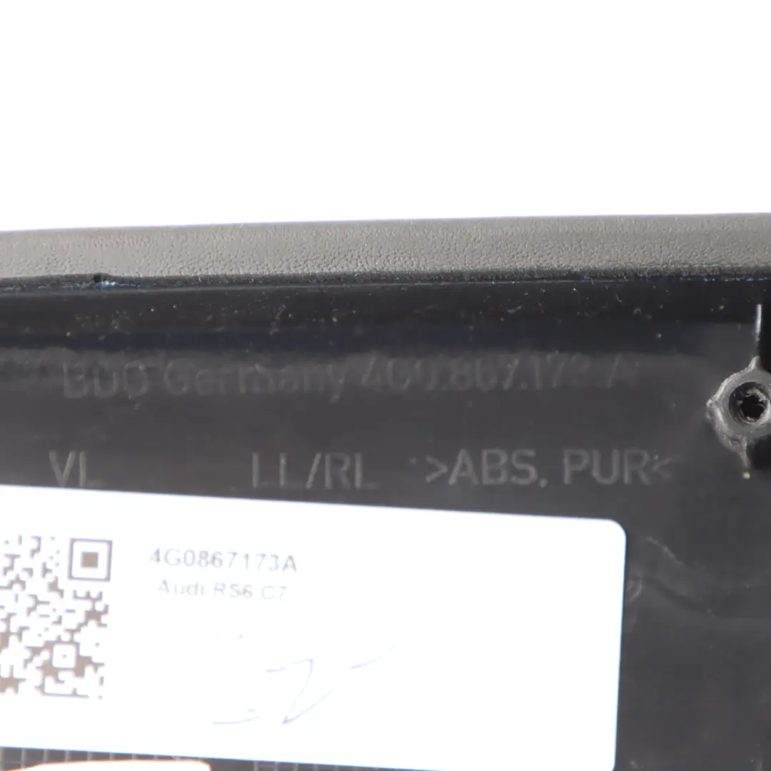 Audi RS6 C7 Armrest Quarter Door Card Front Left N/S Panel Leather - SKU 4G0867173A - Part number 4G0867173A