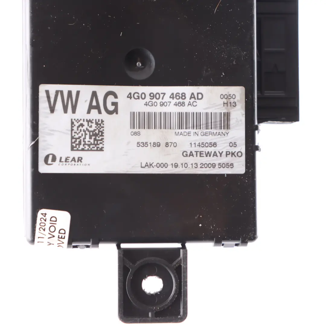 Audi RS6 C7 CAN BUS Gateway Control Module Unit ECU - SKU 4G0907468AD - Part number 4G0907468AD