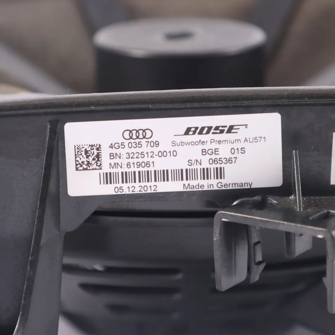 Haut-parleur central arrière Bose Subwoofer Hi-Fi pour Audi A6 C7 à propos du numéro de pièce 4G5035709 Audi A6 C7 Haut-parleur central arrière Bose Subwoofer Hi-Fi - SKU 4G5035709 - Numéro de pièce 4G5035709