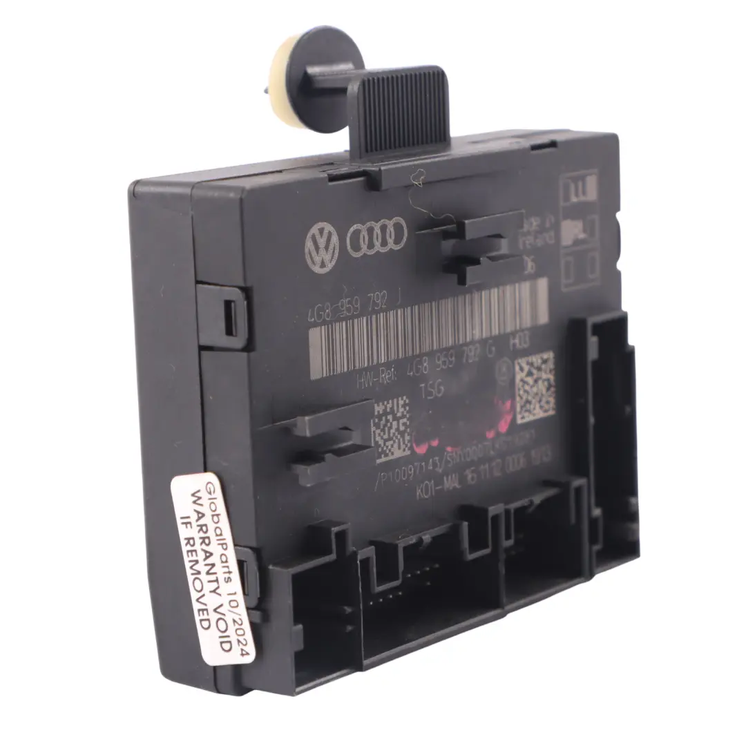 Module commande verrouillage porte avant gauche ECU 4F0959792T pour Audi A6 C7 à propos du numéro de pièce 4G8959792G Audi A6 C7 Module commande verrouillage porte avant gauche ECU 4F0959792T - SKU 4G8959792G - Numéro de pièce 4G8959792G