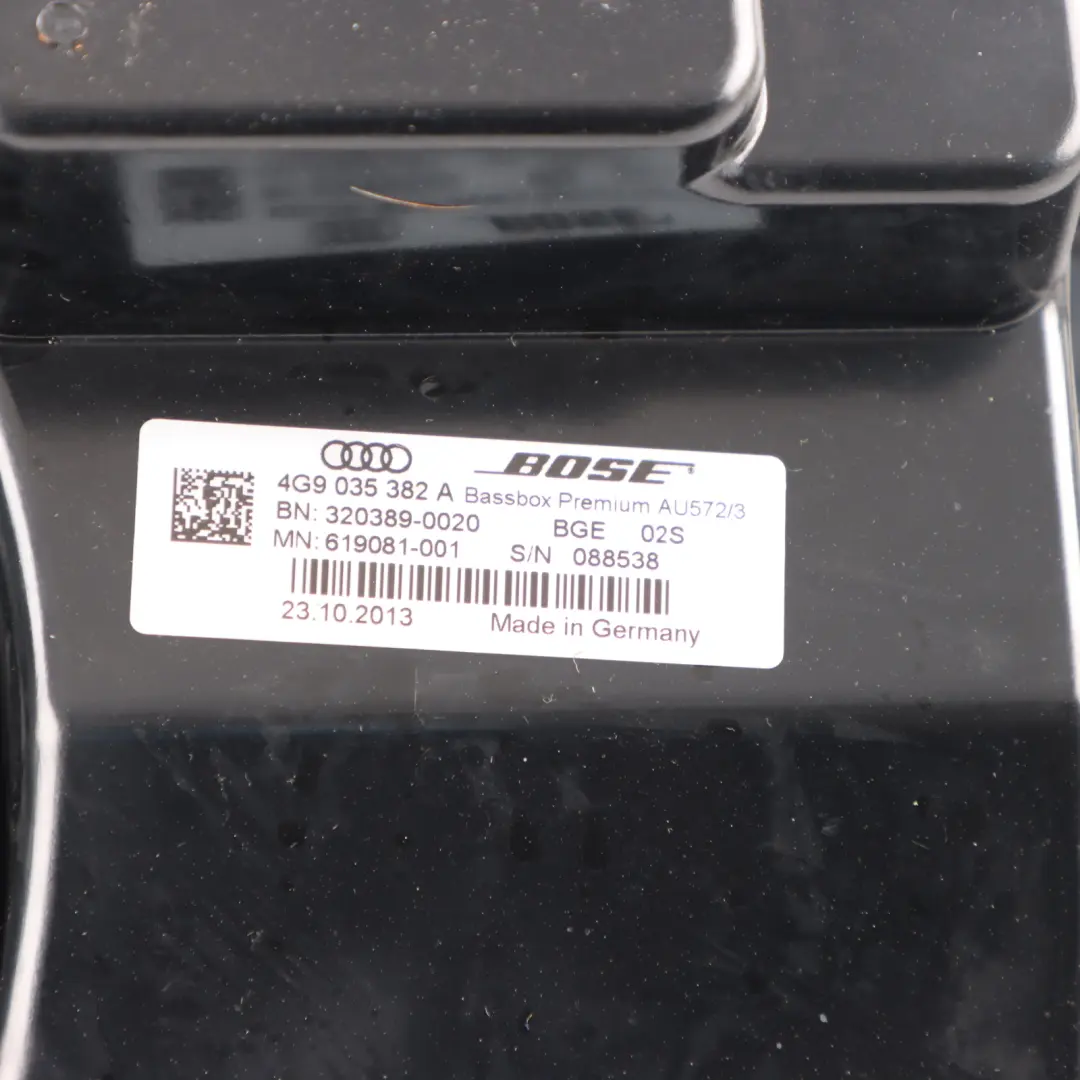 Sistema audio Stereo Altoparlante Subwoofer per Audi RS6 C7 con numero di parte 4G9035382A Audi RS6 C7 Sistema audio Stereo Altoparlante Subwoofer - SKU 4G9035382A - Numero di parte 4G9035382A