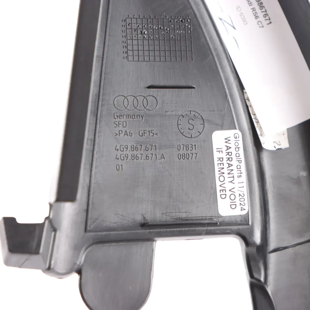 Audi RS6 C7 Avant Rear Door Window Upper Frame Cover Strip Left N/S - SKU 4G9867671 - Part number 4G9867671