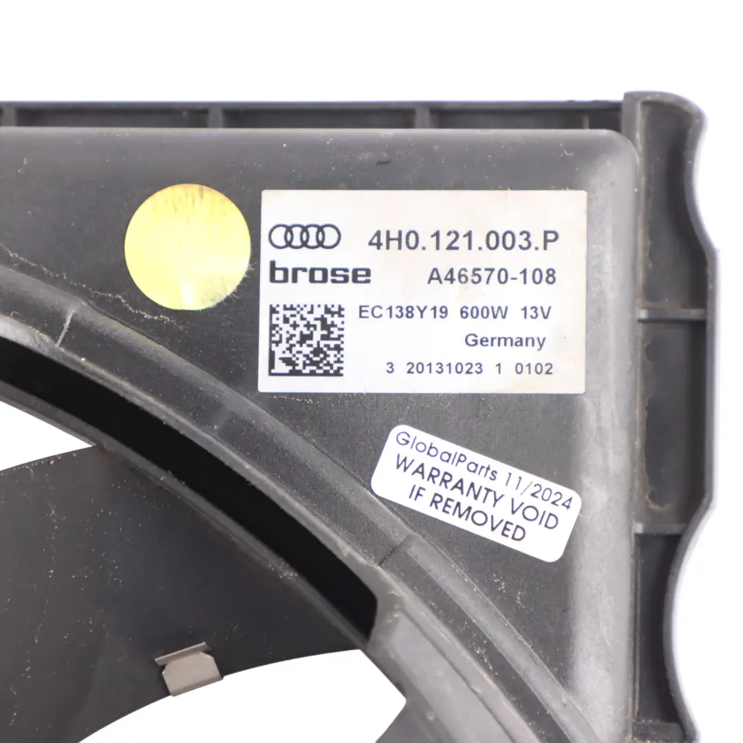 Cooling Radiator Fan Shroud Panel 600W 13V to Audi RS6 C7 Engine with Part number 4H0121207C Audi RS6 C7 Engine Cooling Radiator Fan Shroud Panel 600W 13V - SKU 4H0121207C - Part number 4H0121207C