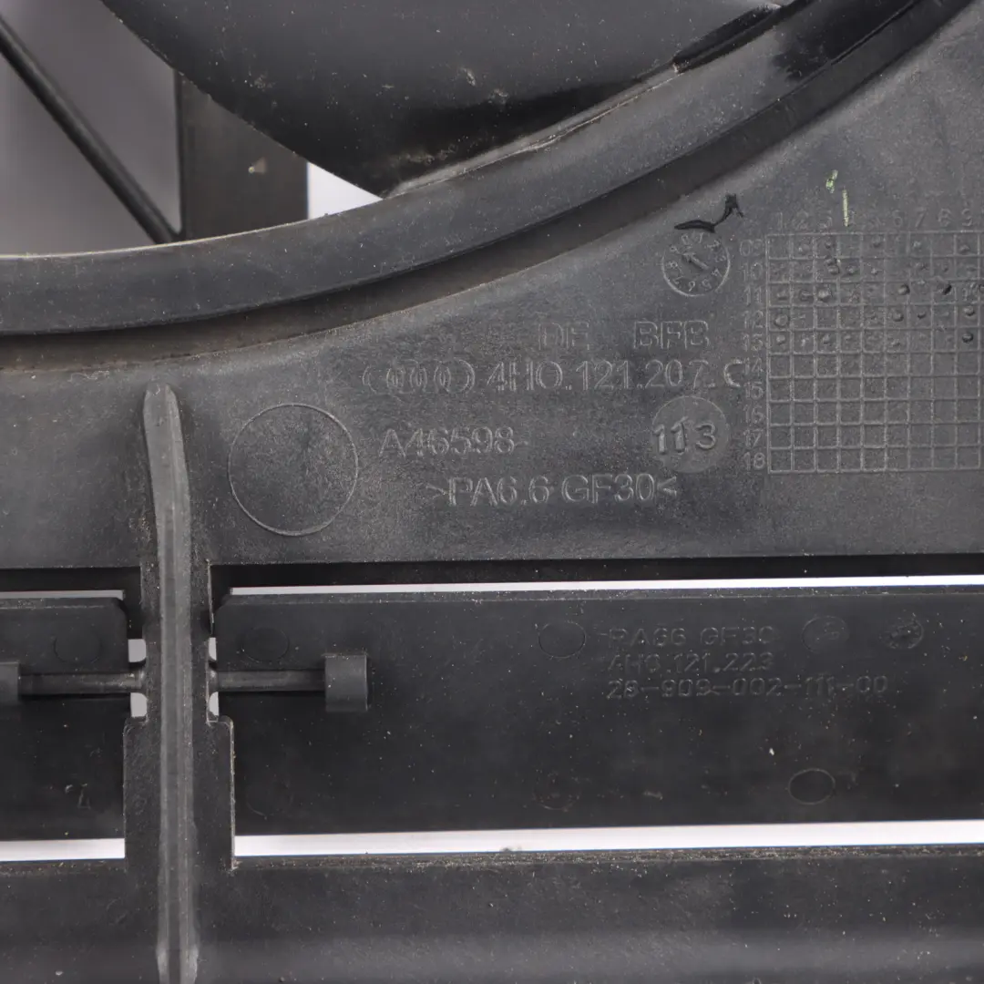 Cooling Radiator Fan Shroud Panel 600W 13V to Audi RS6 C7 Engine with Part number 4H0121207C Audi RS6 C7 Engine Cooling Radiator Fan Shroud Panel 600W 13V - SKU 4H0121207C - Part number 4H0121207C