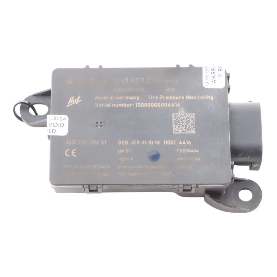 Tyre Pressure Wheel Electronics Module Sensor to Audi RS6 C7 with Part number 4H0907273 Audi RS6 C7 Tyre Pressure Wheel Electronics Module Sensor - SKU 4H0907273 - Part number 4H0907273