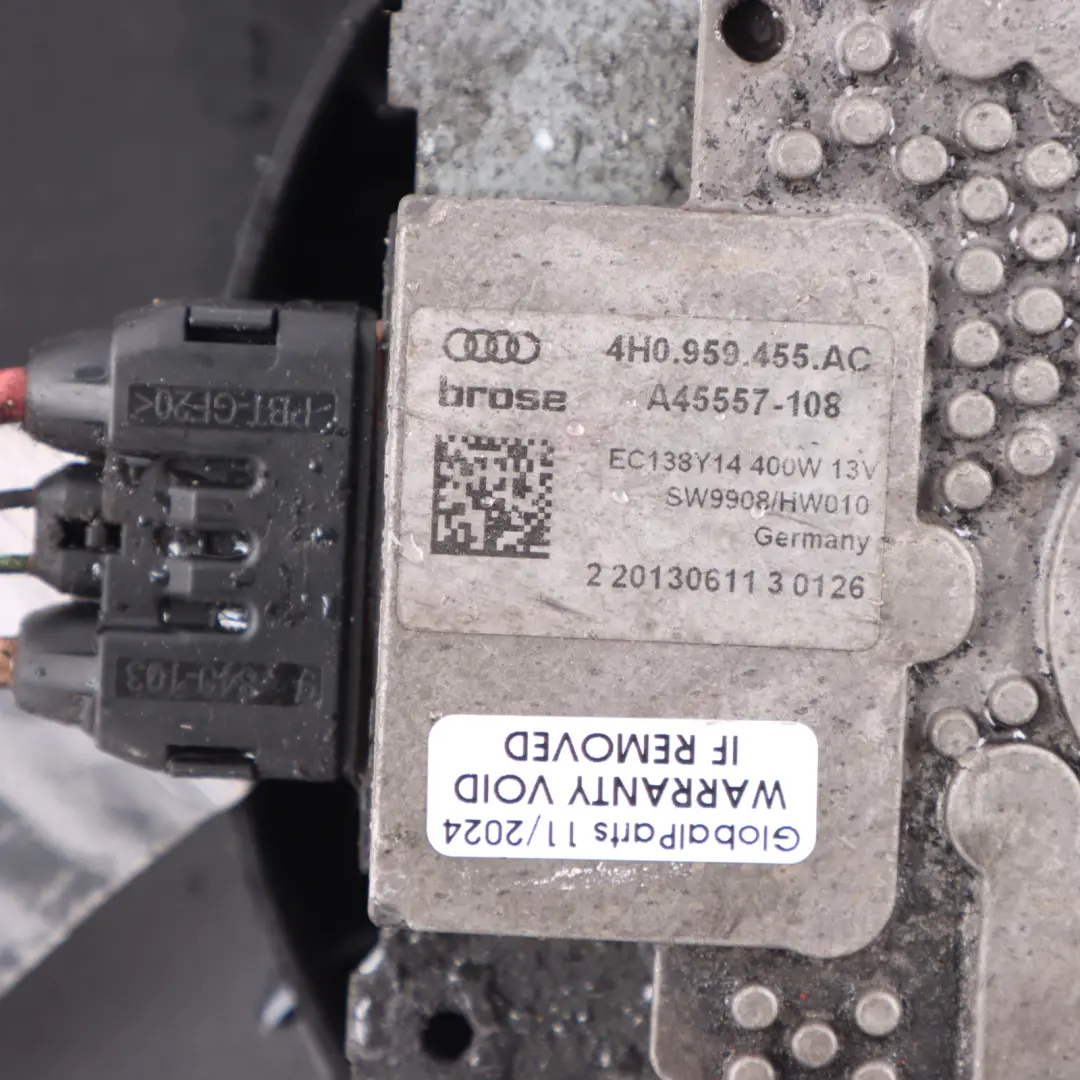 Audi A8 D4 Motor Radiator Fan Engine Cooling Motor 400W - SKU 4H0959455AC - Part number 4H0959455AC