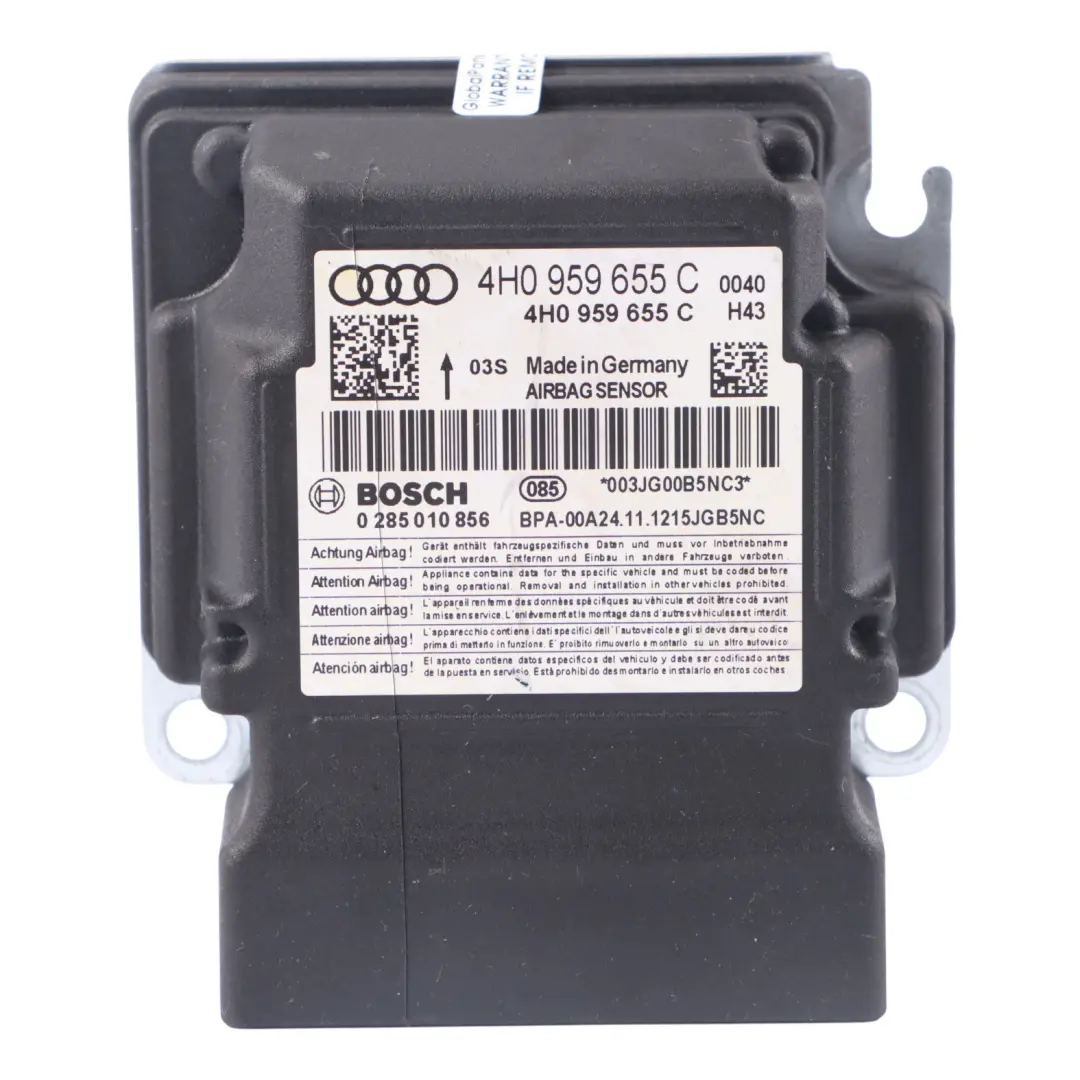 Module d'air SRS Unité de contrôle Capteur ECU pour Audi A6 C7 2.0 TDI à propos du numéro de pièce 4H0959655C Audi A6 C7 2.0 TDI Module d'air SRS Unité de contrôle Capteur ECU - SKU 4H0959655C - Numéro de pièce 4H0959655C
