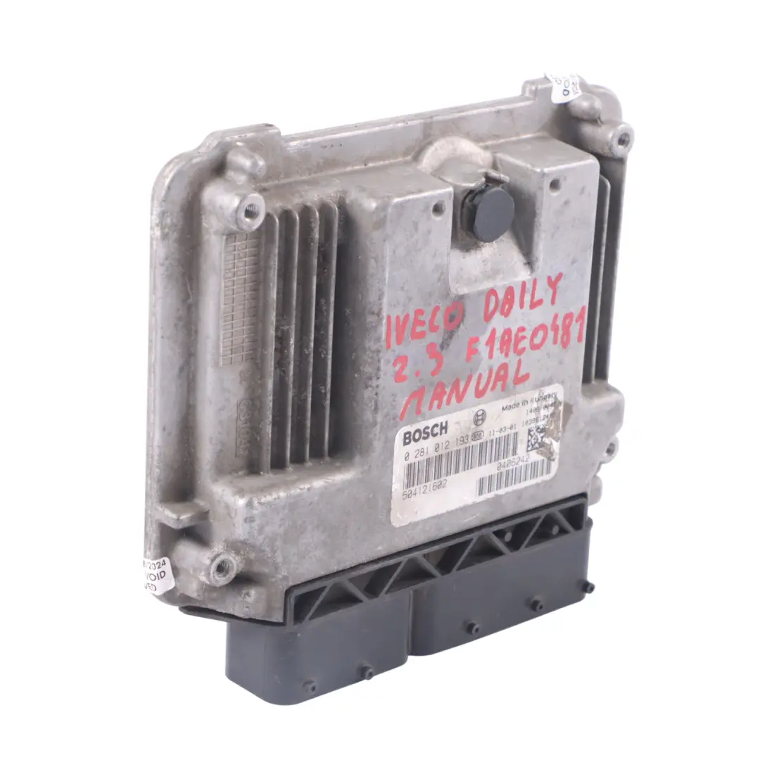 Iveco Daily 2.3 Moteur diesel F1AE0481 Unité Module Manuel de l'ECU - SKU 504121602 - Numéro de pièce 504121602