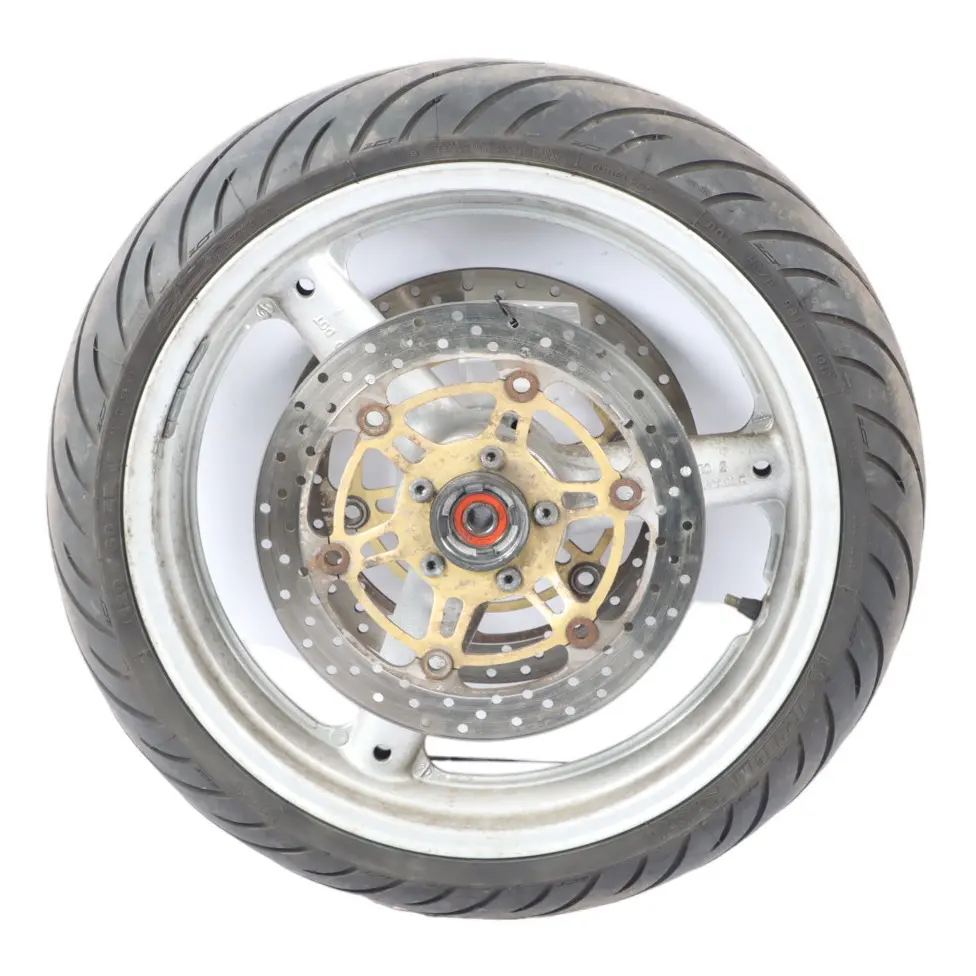 SV650 Front Wheel R17 Michelin Tyre 120/60 55110-20F00-000 to Suzuki with Part number 5511020F00000 Suzuki SV650 Front Wheel R17 Michelin Tyre 120/60 55110-20F00-000 - SKU 5511020F00000 - Part number 5511020F00000
