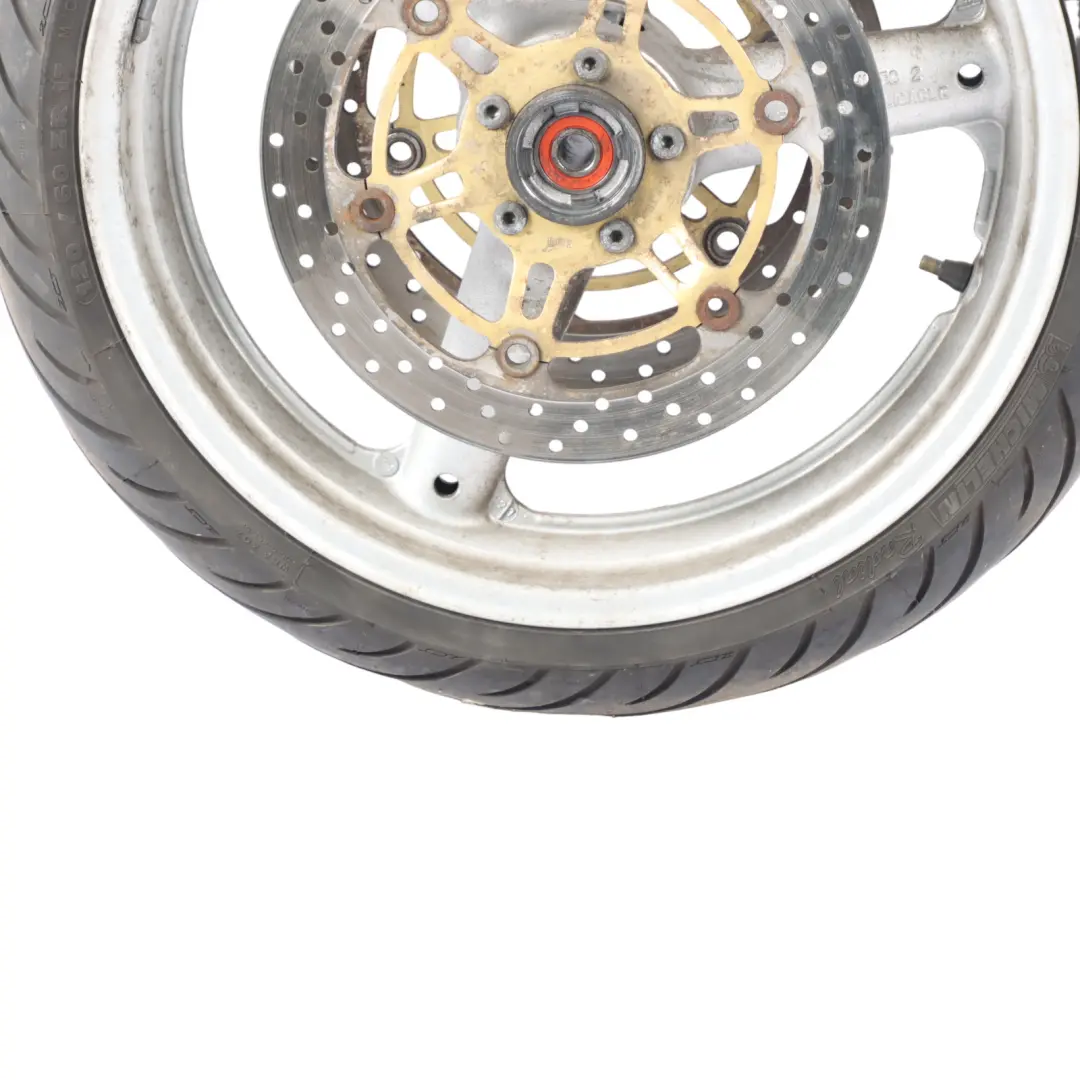 SV650 Front Wheel R17 Michelin Tyre 120/60 55110-20F00-000 to Suzuki with Part number 5511020F00000 Suzuki SV650 Front Wheel R17 Michelin Tyre 120/60 55110-20F00-000 - SKU 5511020F00000 - Part number 5511020F00000