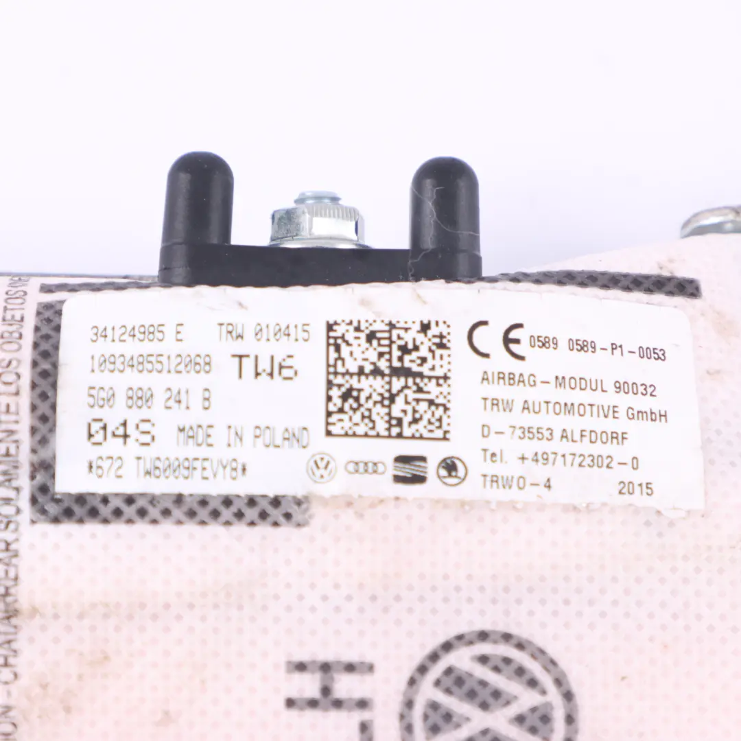 Front Side Air Module Unit SRS Left N/S to VW Volkswagen Golf 7 with Part number 5G0880241B VW Volkswagen Golf 7 Front Side Air Module Unit SRS Left N/S - SKU 5G0880241B - Part number 5G0880241B