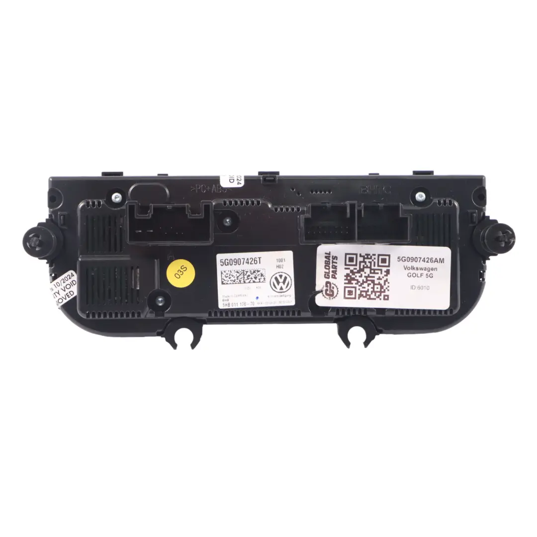 A/C Panneau contrôle chauffage Unité commutation 5G0907426T pour Volkswagen Golf Mk7 à propos du numéro de pièce 5G0907426AM Volkswagen Golf Mk7 A/C Panneau contrôle chauffage Unité commutation 5G0907426T - SKU 5G0907426AM - Numéro de pièce 5G0907426AM