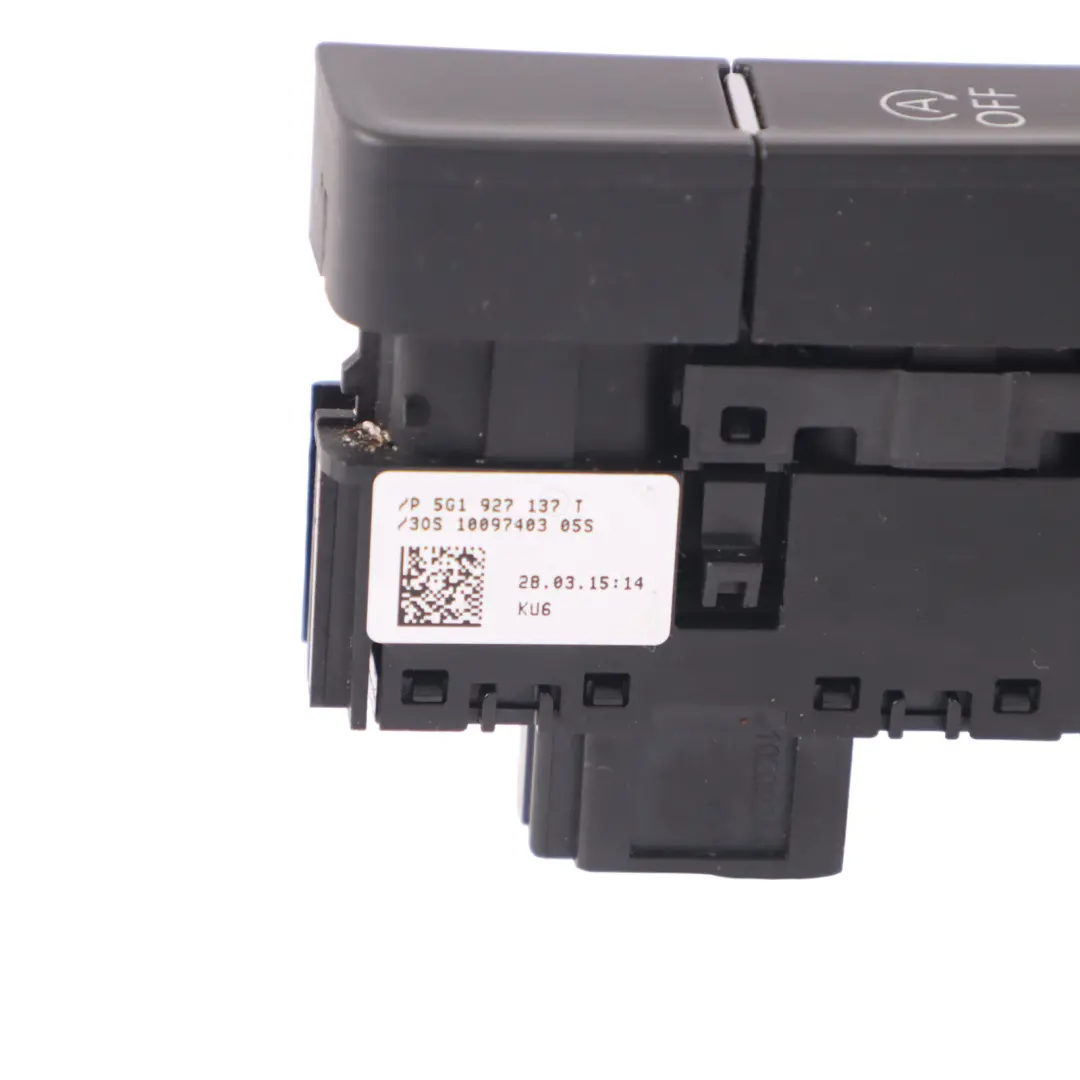 VW Volkswagen Golf 7 5G Modo Auto Start Stop Botón Interruptor Panel - SKU 5G1927137T - Número de pieza 5G1927137T