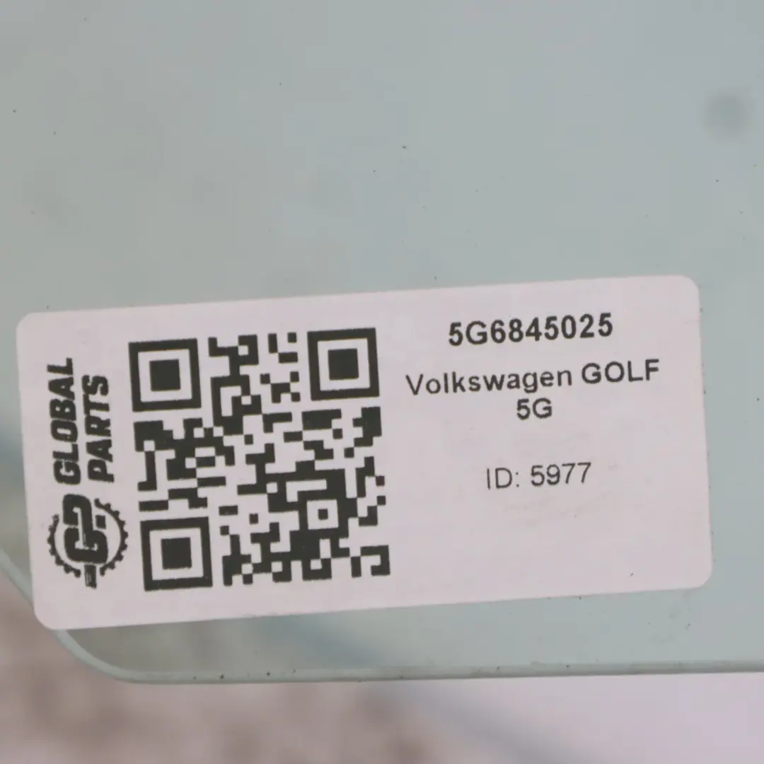 5G Door Window Glass Rear Left N/S Green AS2 to Volkswagen Golf with Part number 5G6845025 Volkswagen Golf 5G Door Window Glass Rear Left N/S Green AS2 - SKU 5G6845025 - Part number 5G6845025