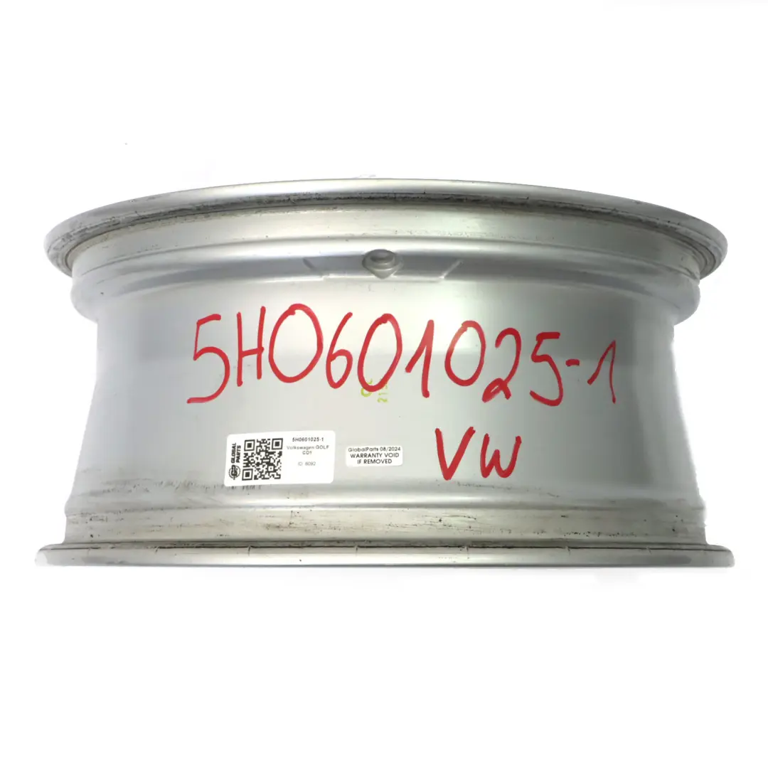 VW Volkswagen Golf Mk8 Cerchio in Lega Argento 16" ET:48 7J - SKU 5H0601025-1 - Numero di parte 5H0601025