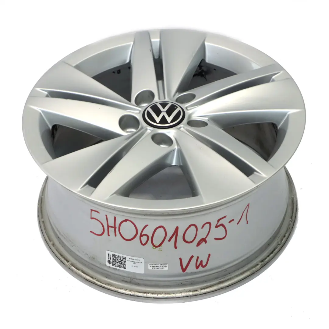 VW Volkswagen Golf Mk8 Felga Aluminiowa Srebrna 16" ET:48 7J - SKU 5H0601025-1 - Numer Części 5H0601025