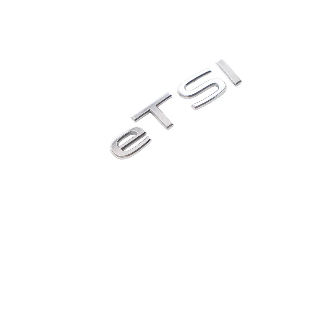 Boot Lid Hatch Tailgate eTSI Lettering Badge Emblem to VW Golf 8 Rear with Part number 5H0853675L VW Golf 8 Rear Boot Lid Hatch Tailgate eTSI Lettering Badge Emblem - SKU 5H0853675L - Part number 5H0853675L
