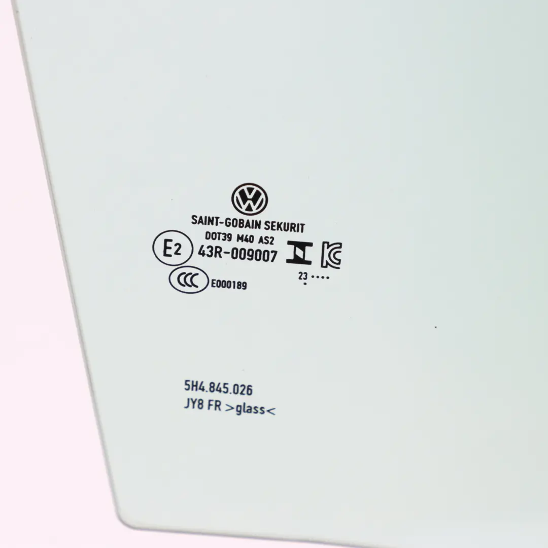 VW Volkswagen Golf 8 Rear Door Window Glass Right O/S AS2 A - SKU 5H4845026 - Part number 5H4845026