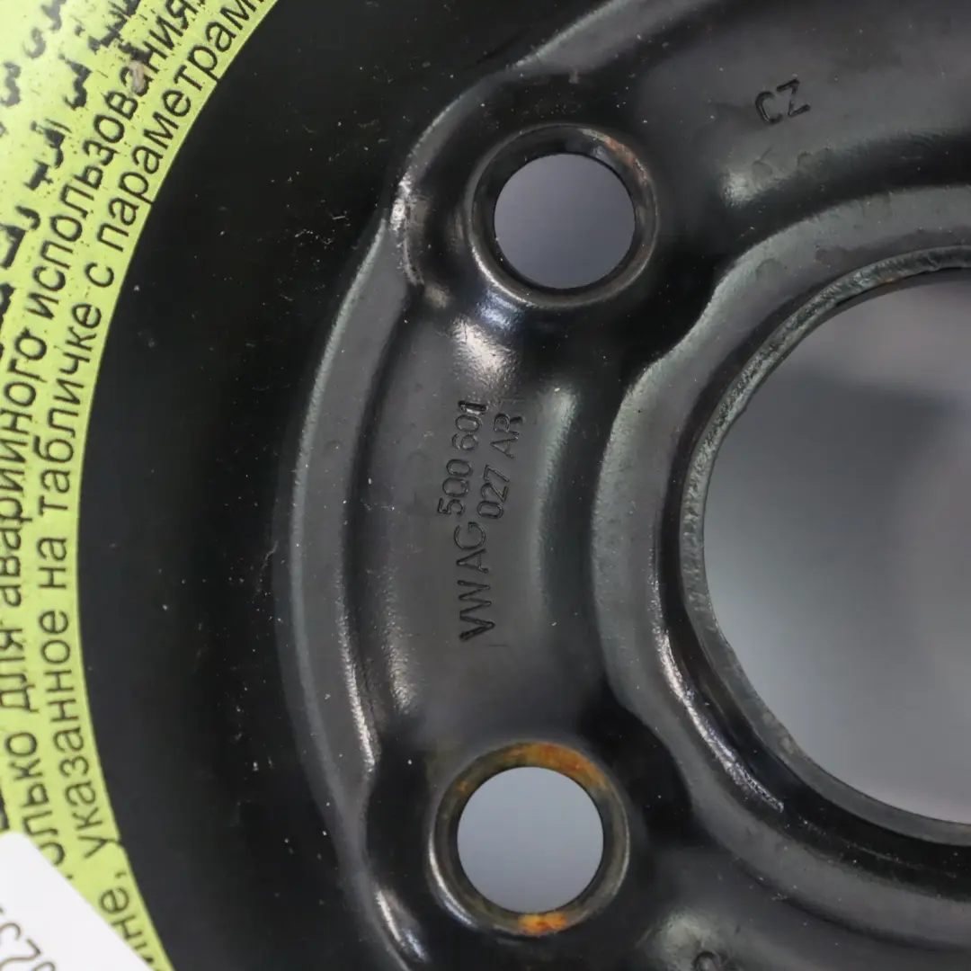 Rueda de Repuesto Acero R16 Hankook 3.5J ET: 25.5 125/70 para VW Golf Mk7 con número de pieza 5Q0601027AR VW Golf Mk7 Rueda de Repuesto Acero R16 Hankook 3.5J ET: 25.5 125/70 - SKU 5Q0601027AR - Número de pieza 5Q0601027AR