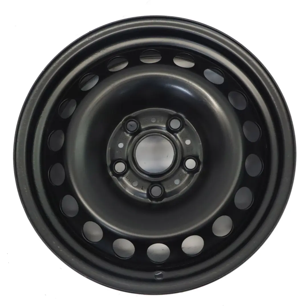 Schwarz Stahl Felge 15" 6J ET:43 für VW Volkswagen Golf Mk7 mit Teilenummer 5Q0601027L VW Volkswagen Golf Mk7 Schwarz Stahl Felge 15" 6J ET:43 - SKU 5Q0601027L - Teilenummer 5Q0601027L