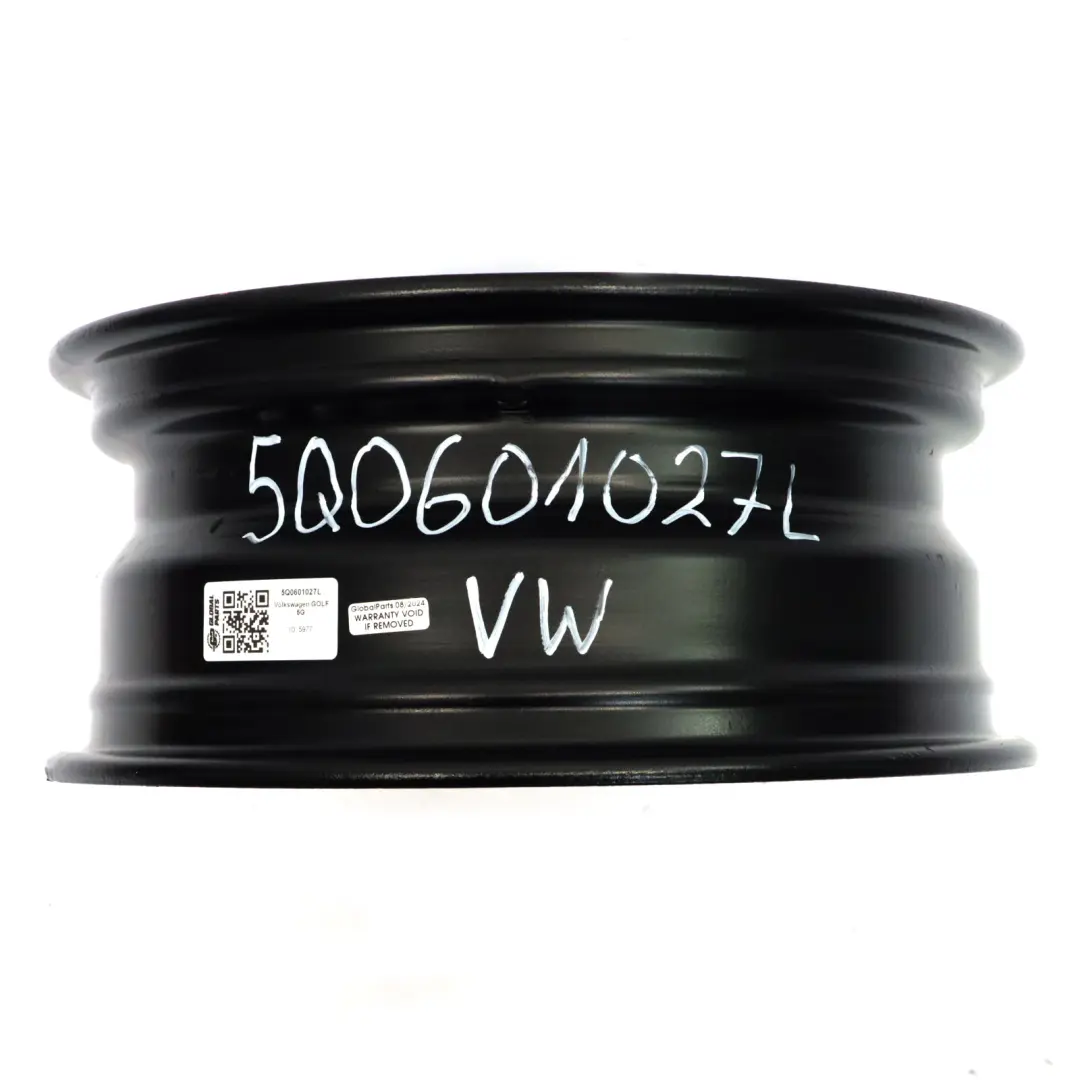 Steel Rim Wheel 15" 6J ET:43 to VW Volkswagen Golf Mk7 Black with Part number 5Q0601027L VW Volkswagen Golf Mk7 Black Steel Rim Wheel 15" 6J ET:43 - SKU 5Q0601027L - Part number 5Q0601027L