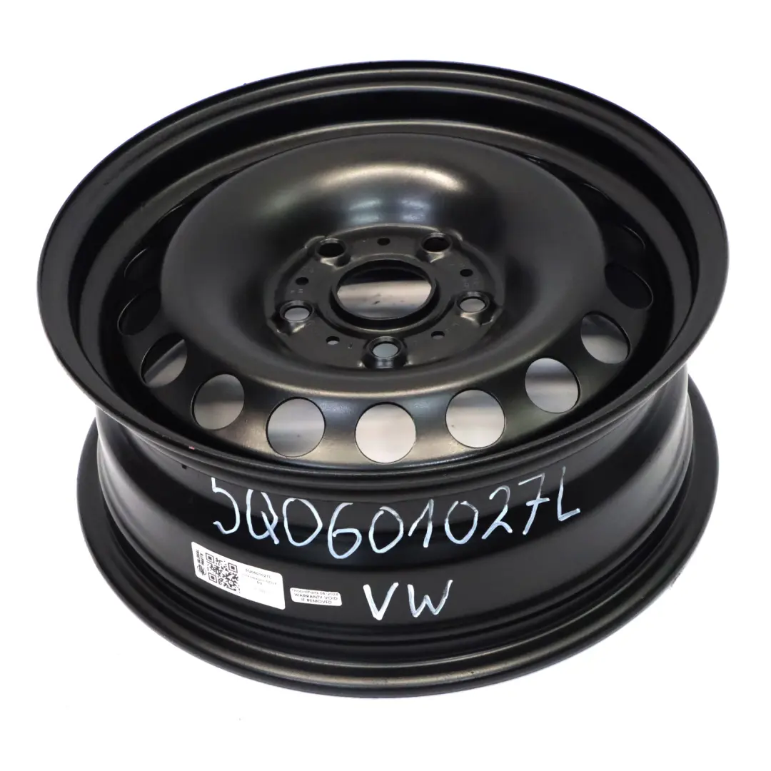 VW Volkswagen Golf Mk7 Black Steel Rim Wheel 15" 6J ET:43 - SKU 5Q0601027L - Part number 5Q0601027L