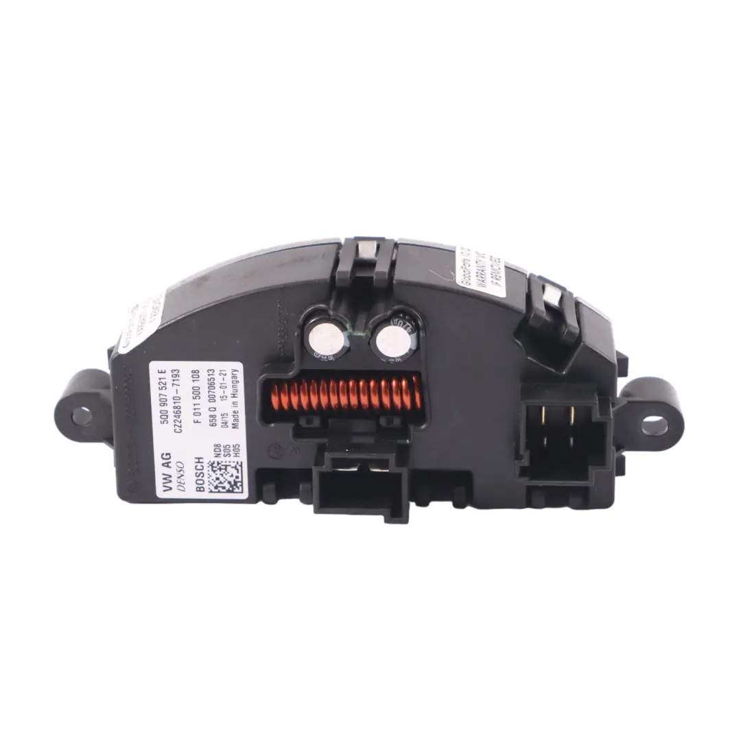 VW Volkswagen Golf 7 1.6 TDI Heater Blower Fan Motor Resistor - SKU 5Q0907521E - Part number 5Q0907521E