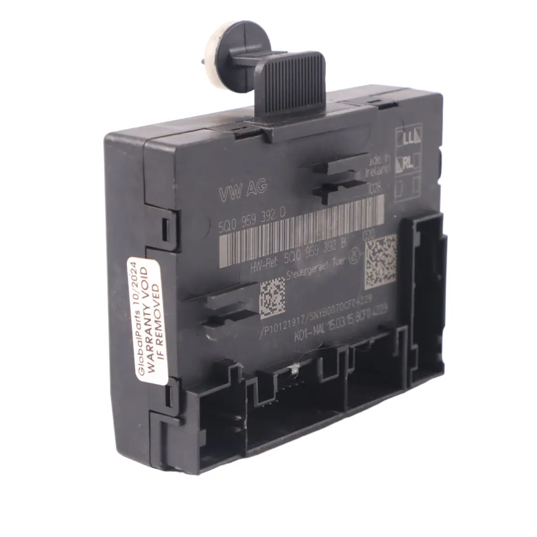 Módulo Control Puerta Delantera Unidad Lado Pasajero para VW Golf 7 con número de pieza 5Q0959392D VW Golf 7 Módulo Control Puerta Delantera Unidad Lado Pasajero - SKU 5Q0959392D - Número de pieza 5Q0959392D