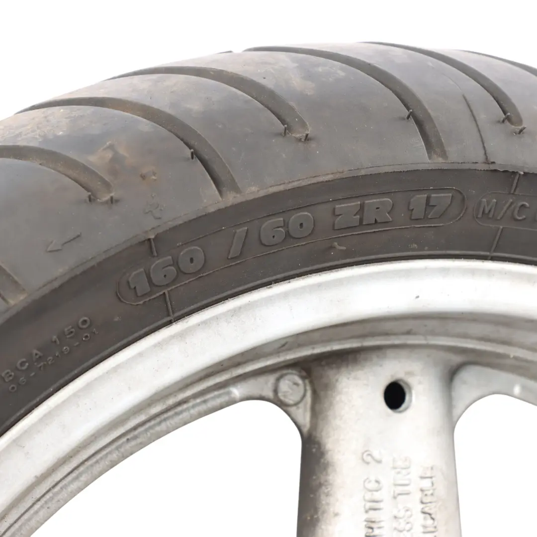 SV650 Rear Wheel R17 Michelin Radial Tyre 160/60 64111-08F00-Y6G to Suzuki with Part number 6411108F00Y6G Suzuki SV650 Rear Wheel R17 Michelin Radial Tyre 160/60 64111-08F00-Y6G - SKU 6411108F00Y6G - Part number 6411108F00Y6G