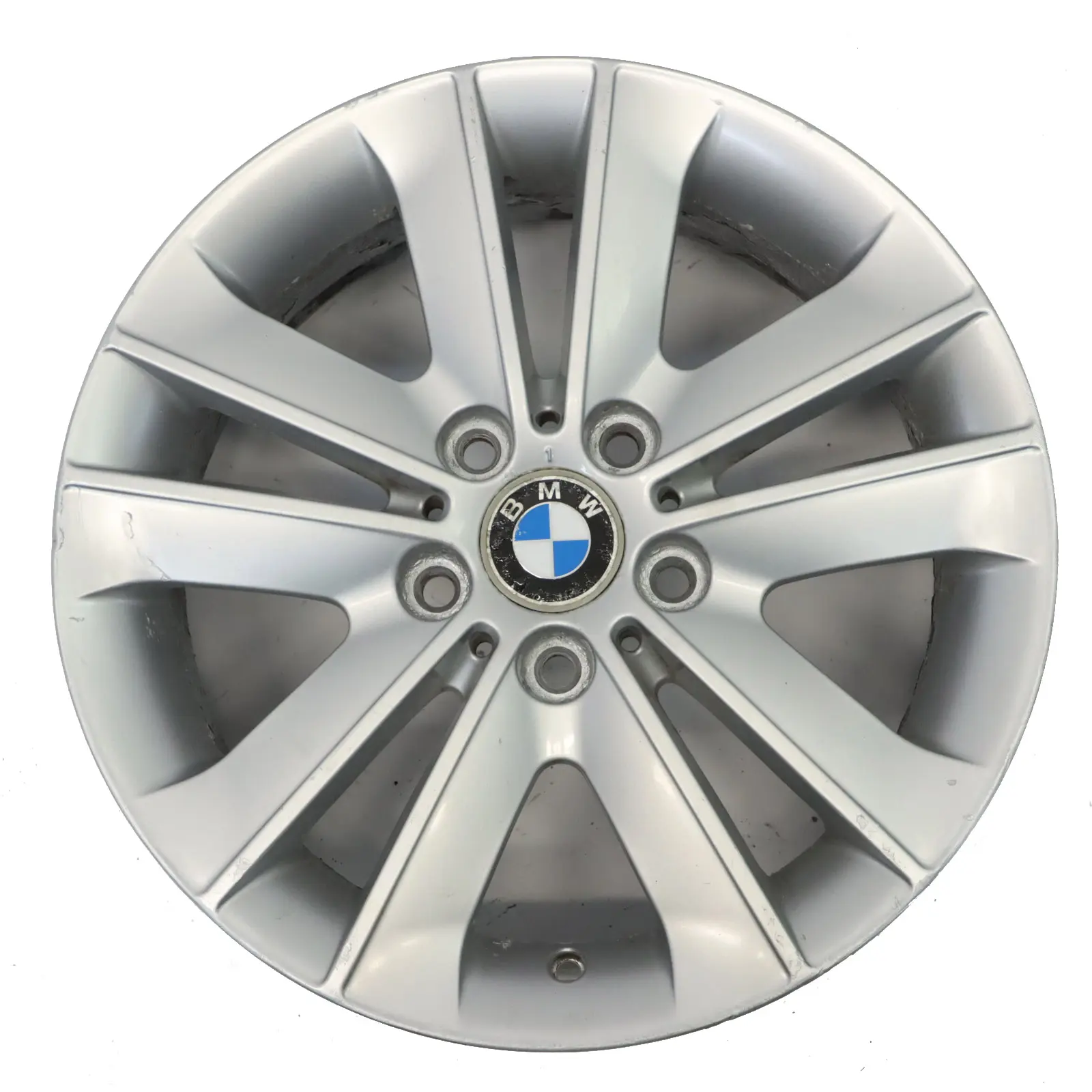 BMW E81 E87 Argento Cerchio in lega 17" V-Spoke 141 ET:47 7J 6762888 6775621