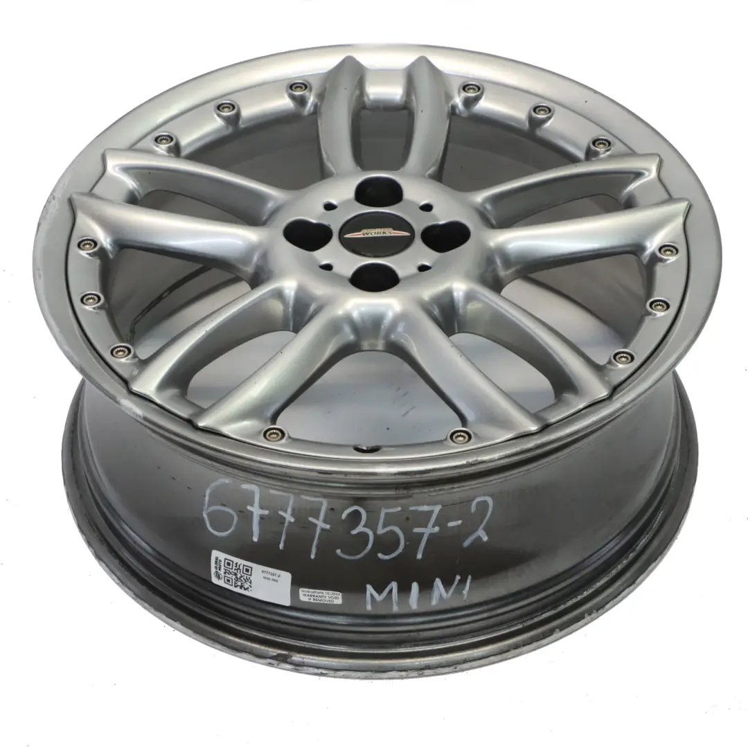 Grey Light Alloy Wheel Rim 18" 7J ET:52 Double Spoke to Mini R56 with Part number 6777357 Mini R56 Grey Light Alloy Wheel Rim 18" 7J ET:52 Double Spoke - SKU 6777357-2 - Part number 6777357