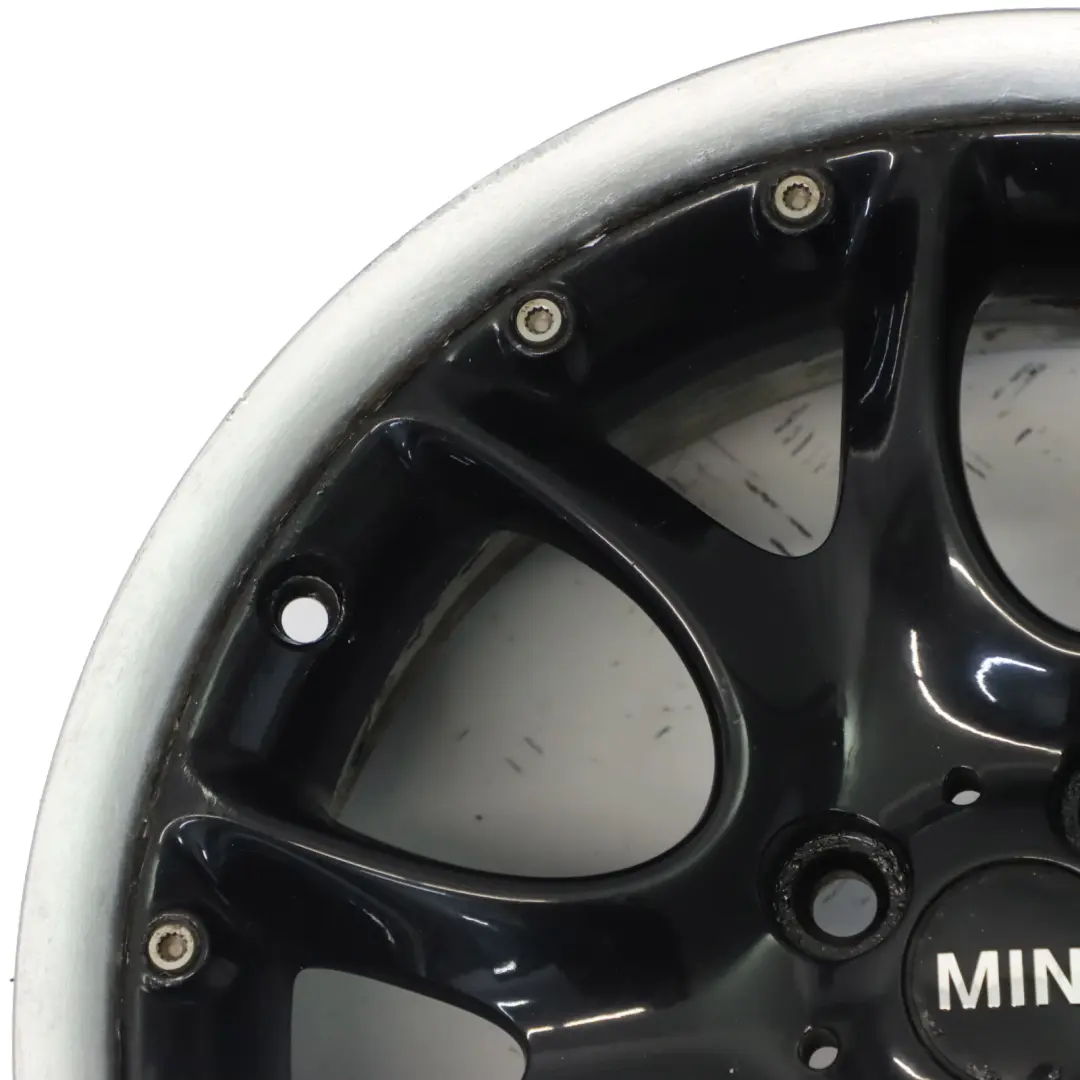 Alloy Rim 17" ET:48 7J Web Cross Spoke 98 to Mini Cooper R50 R56 Black Wheel with Part number 6787710 Mini Cooper R50 R56 Black Wheel Alloy Rim 17" ET:48 7J Web Cross Spoke 98 - SKU 6787710-3 - Part number 6787710