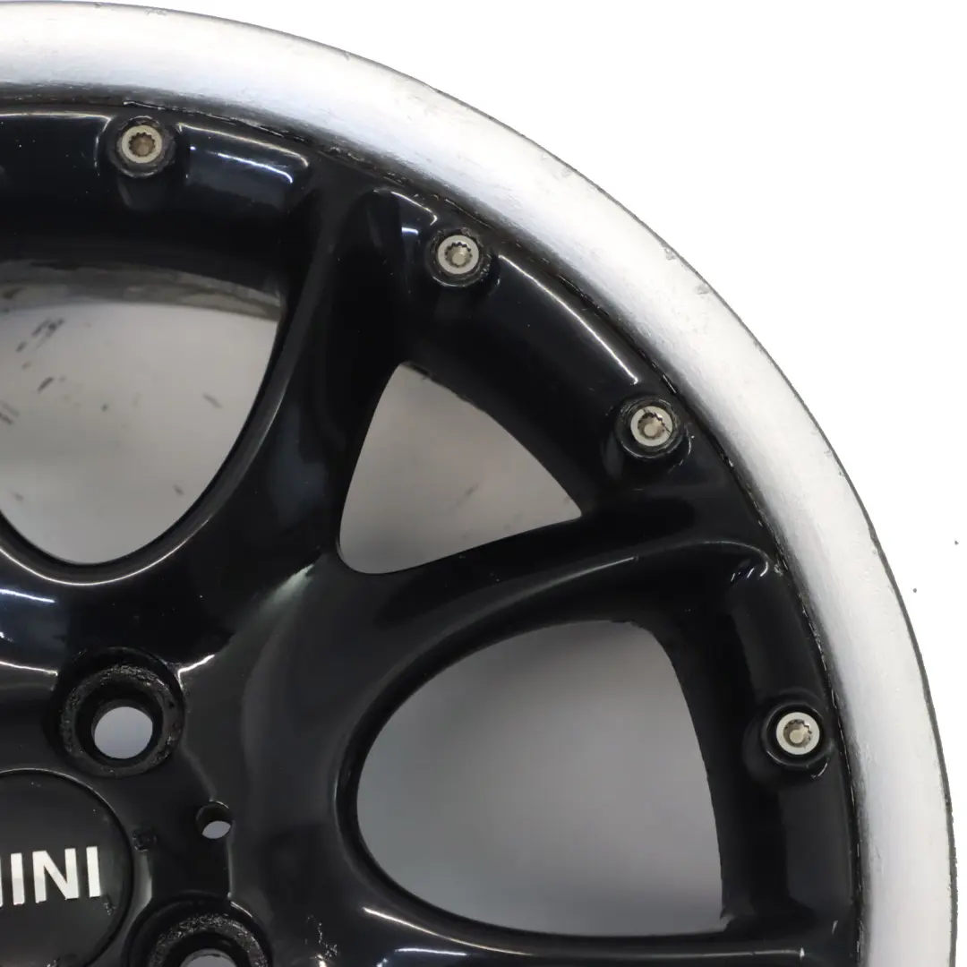 Alloy Rim 17" ET:48 7J Web Cross Spoke 98 to Mini Cooper R50 R56 Black Wheel with Part number 6787710 Mini Cooper R50 R56 Black Wheel Alloy Rim 17" ET:48 7J Web Cross Spoke 98 - SKU 6787710-3 - Part number 6787710