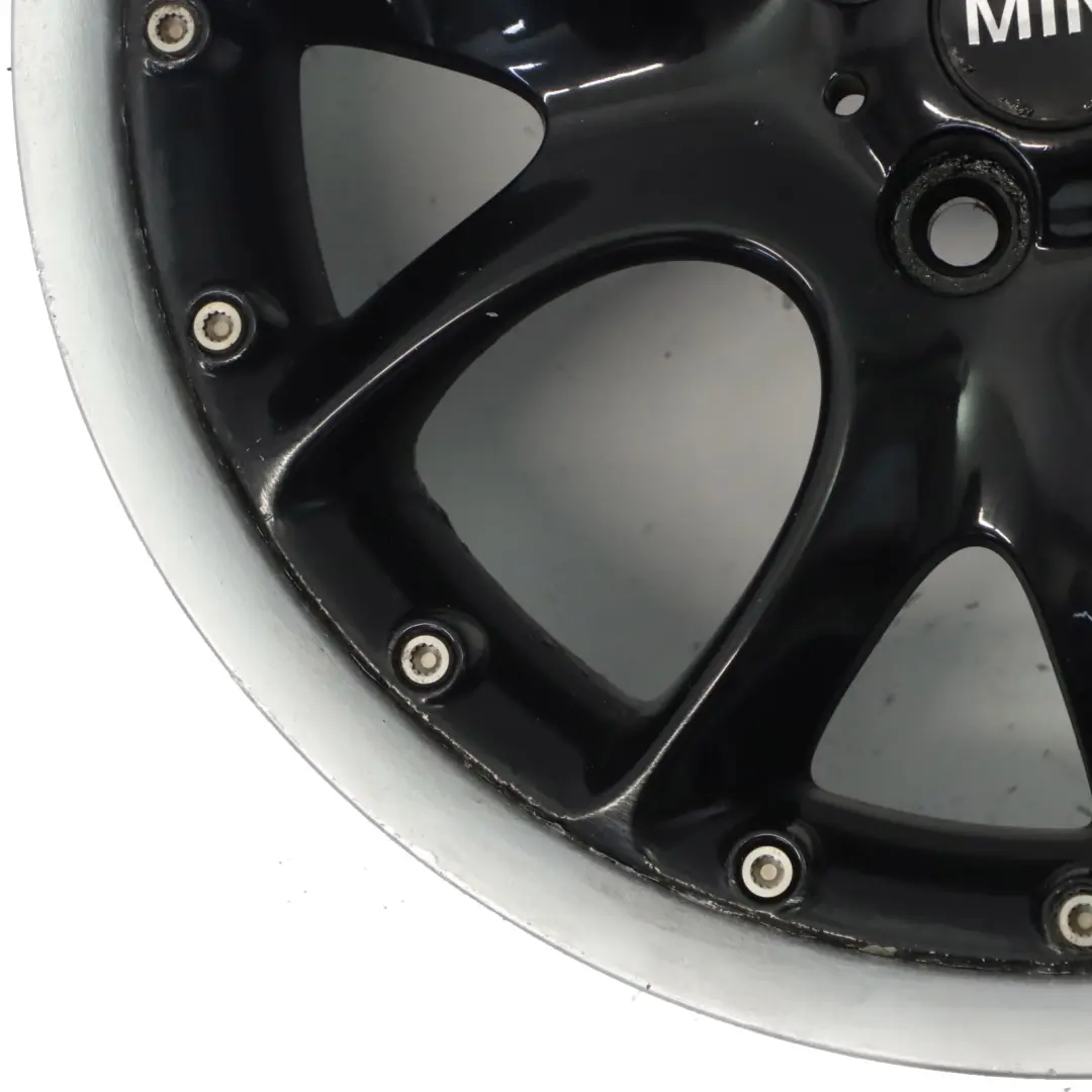 Alloy Rim 17" ET:48 7J Web Cross Spoke 98 to Mini Cooper R50 R56 Black Wheel with Part number 6787710 Mini Cooper R50 R56 Black Wheel Alloy Rim 17" ET:48 7J Web Cross Spoke 98 - SKU 6787710-3 - Part number 6787710