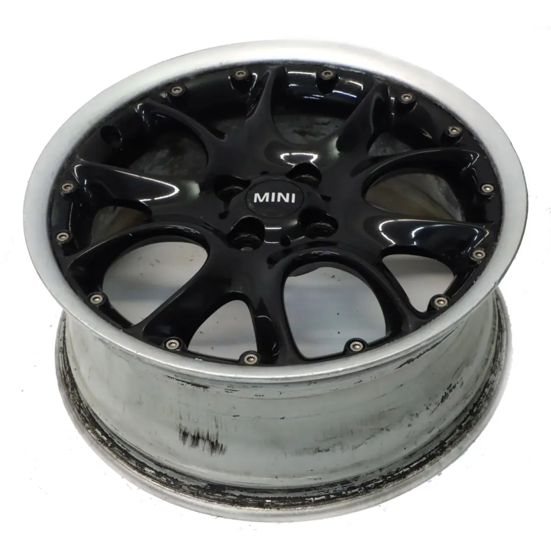 Alloy Rim 17" ET:48 7J Web Cross Spoke 98 to Mini Cooper R50 R56 Black Wheel with Part number 6787710 Mini Cooper R50 R56 Black Wheel Alloy Rim 17" ET:48 7J Web Cross Spoke 98 - SKU 6787710-3 - Part number 6787710