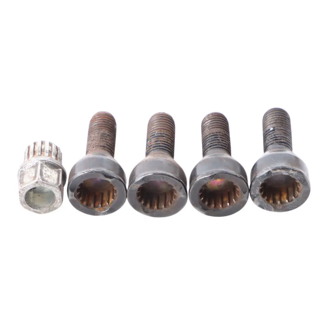BMW E60 E61 E81 E87 E90 Bullone Ruota Dado Filettatura Nera Con Chiave