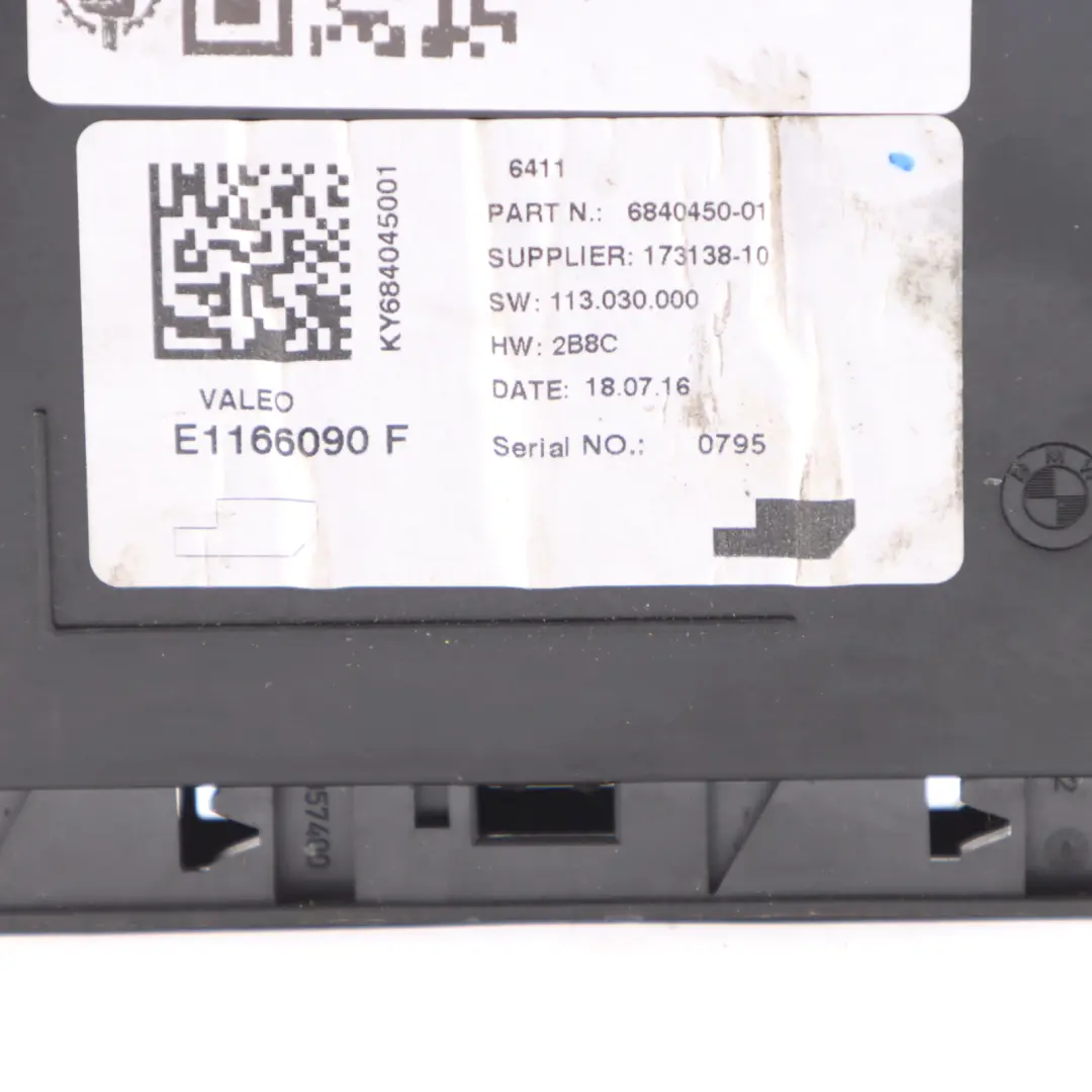 BMW F20 F21 F30 Mini F55 F56 Control Unit Air Conditioning Module - SKU 6840450 - Part number 6840450