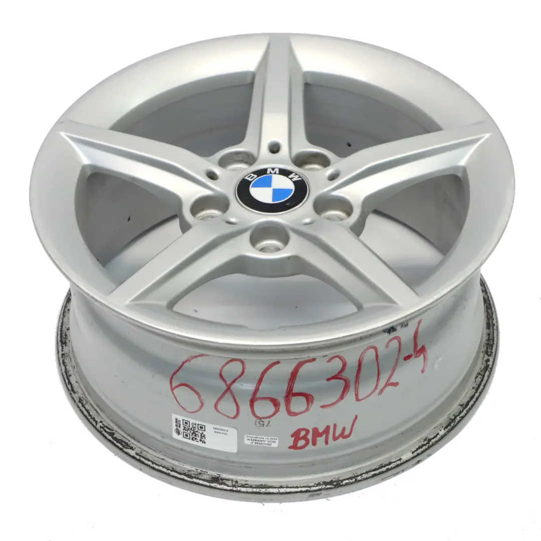 BMW F20 F21 F22 F23 Silver Wheel Alloy Rim 16" ET:40 7J Star Spoke 654 - SKU 6866302-4 - Part number 6866302