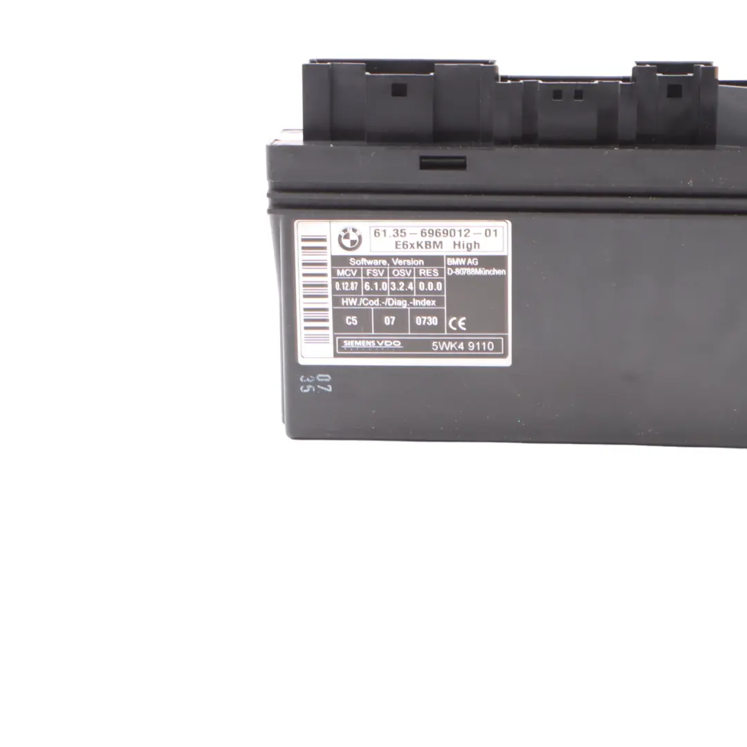 Body Control Module Unit ECU BCM to BMW E61 with Part number 6969012 BMW E61 Body Control Module Unit ECU BCM - SKU 6969012 - Part number 6969012